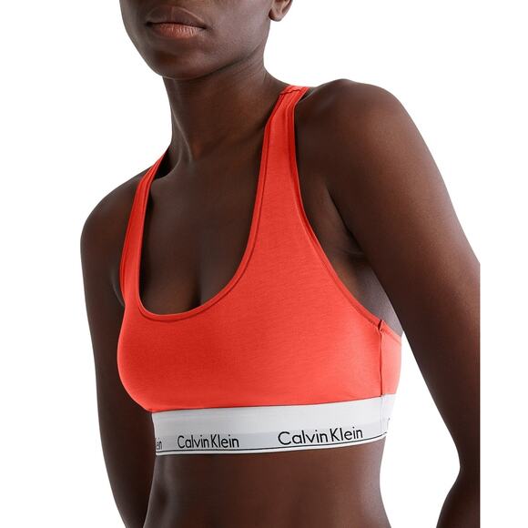 Calvin Klein Women's Modern Cotton Bralette, Coral, Size Xs 0201 - Picture 2 of 3